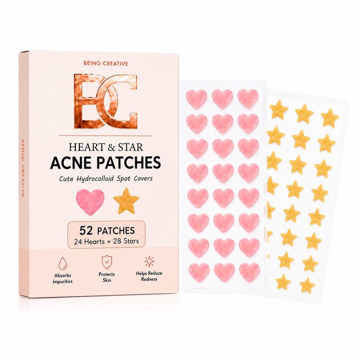 Heart & Star Acne Patches – 52 Count