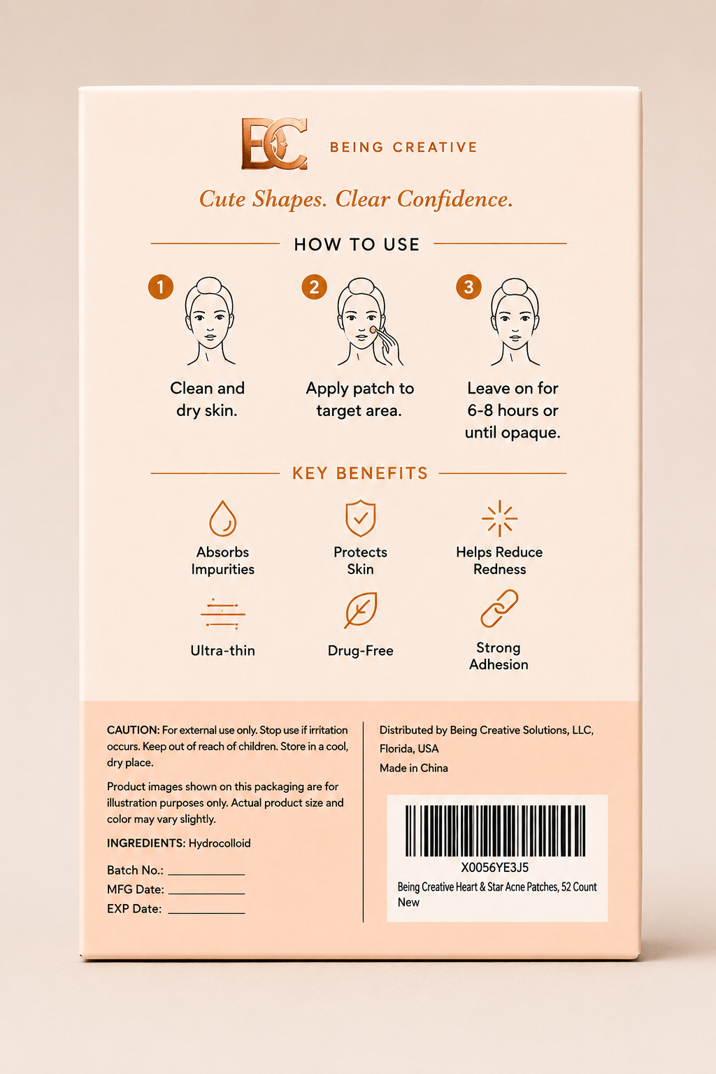 Heart & Star Acne Patches – 52 Count