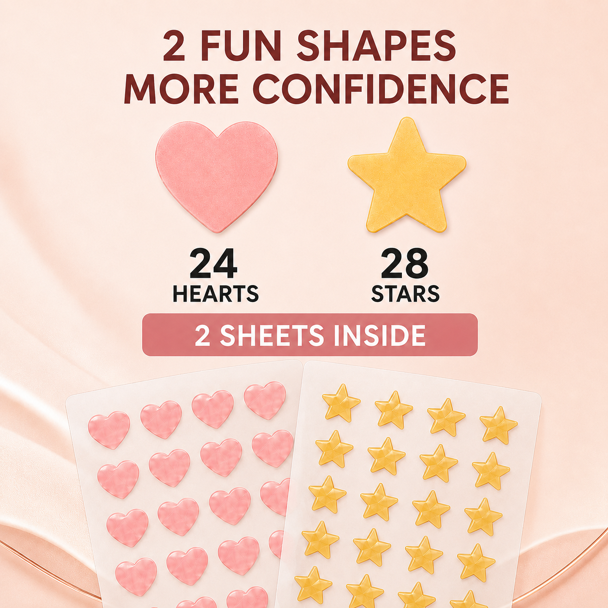 Heart & Star Acne Patches – 52 Count